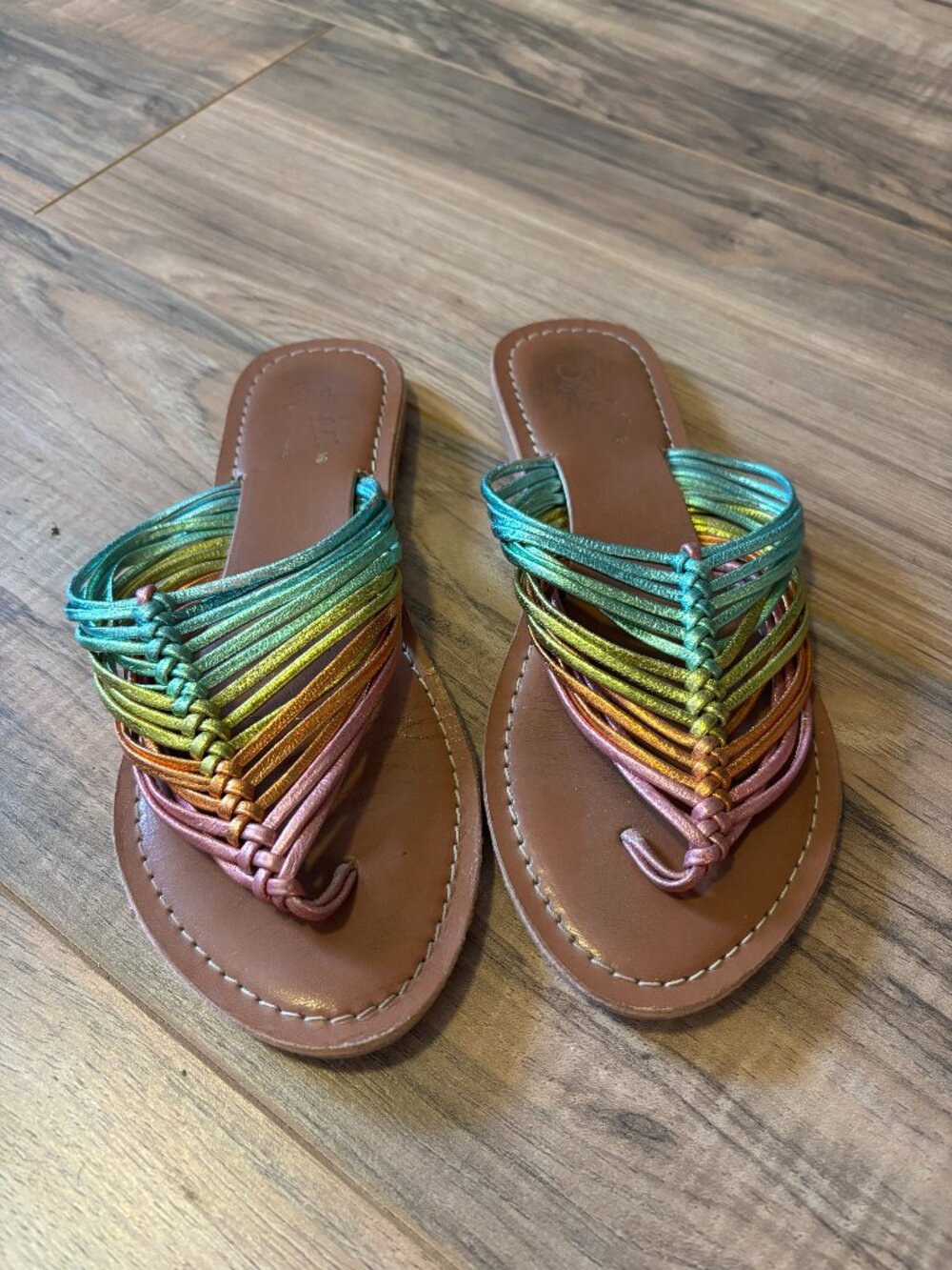 Seychelles Rainbow Strappy Thong Sandals Size 6 Great Condition